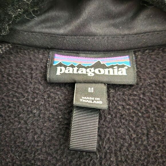 Patagonia Women's Black Hooded Mid-Weight Scuba Fleece Jacket, Size Medium - Picture 2 of 7